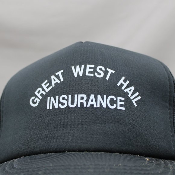 Vintage Screened Trucker Hat - Great West Hail Insurance - Adult Snapback - Picture 2 of 8